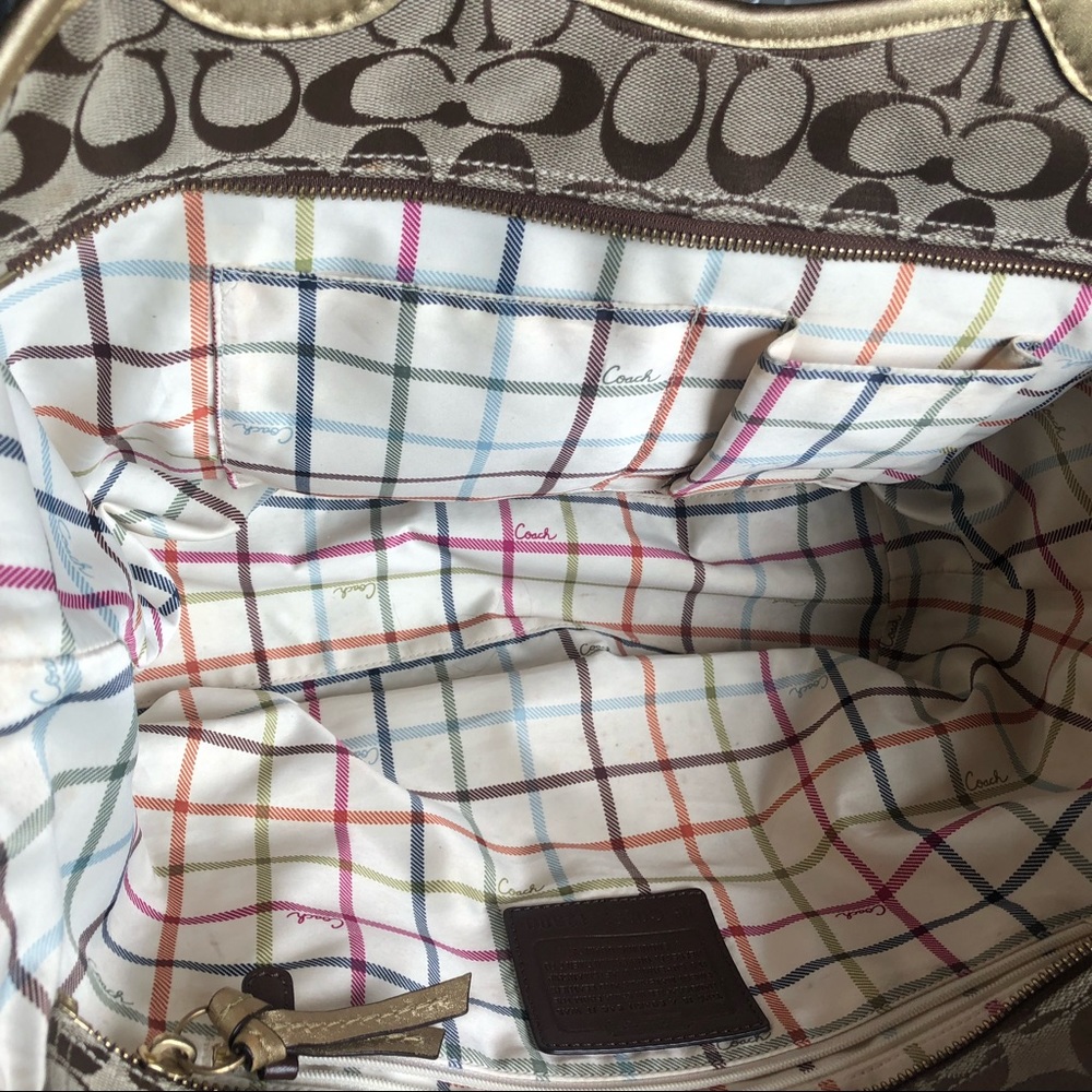 Coach Canvas & Gold Leather Bleeker Tote Handbag - Picture 6 of 7